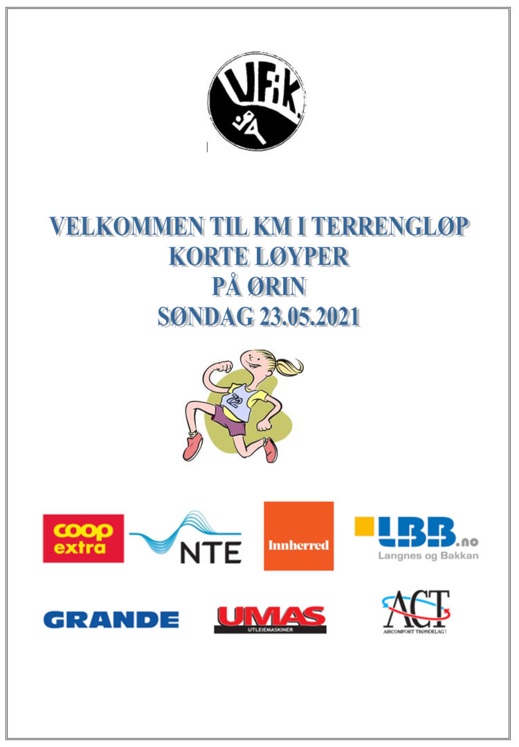 Program KM terrengløp Ørin 23.05.21 kl 13:00